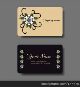 Floral pastel business card collection. Vector illustration. Floral business card collection