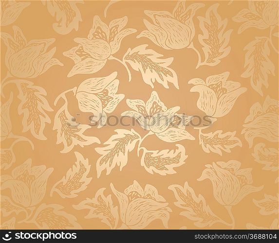 Floral pattern background pattern, gold