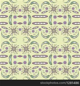Floral pattern Flourish tiled oriental ethnic background. Arabic ornament with fantastic flowers and leaves. Wonderland motives of the paintings of ancient Indian fabric patterns.. seamless pattern with flowers and leaves paisley style