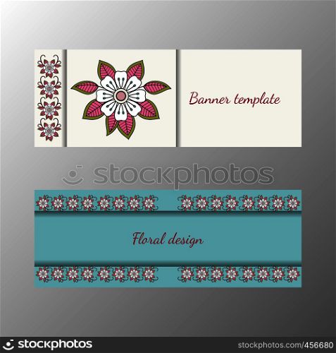 Floral pattern horizontal banner collection. Vector illustration. Floral pattern horizontal banner collection