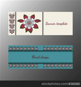 Floral pattern horizontal banner collection. Vector illustration. Floral pattern horizontal banner collection