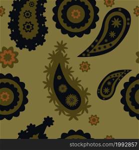 Floral pattern paisley style Paisley print. Doodle background