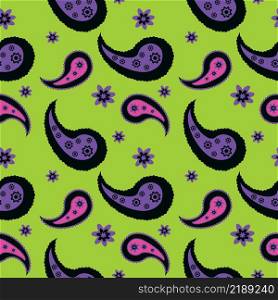 Floral pattern paisley style Paisley print Doodle background