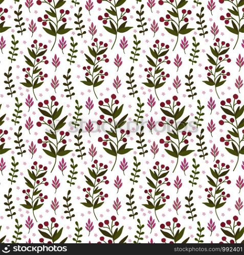 Floral pattern with branches. Nature seamless background for textile. Branches with berry pattern. Floral pattern with branches. Nature seamless background for textile. Branches with berry pattern.