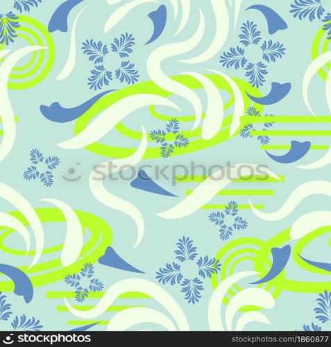 Floral pattern with flowers and leaves Fantasy flowers Abstract Floral geometric fantasy. Folk flowers pattern Floral surface design Seamless pattern