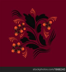 Floral pattern with flowers and leaves Fantasy flowers Abstract Floral geometric fantasy. Folk flowers print Floral pattern Ethnic art
