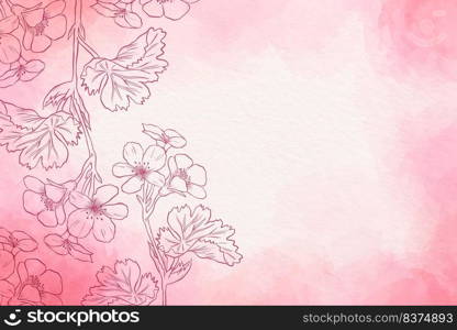 floral powder pastel with hand drawn elements background