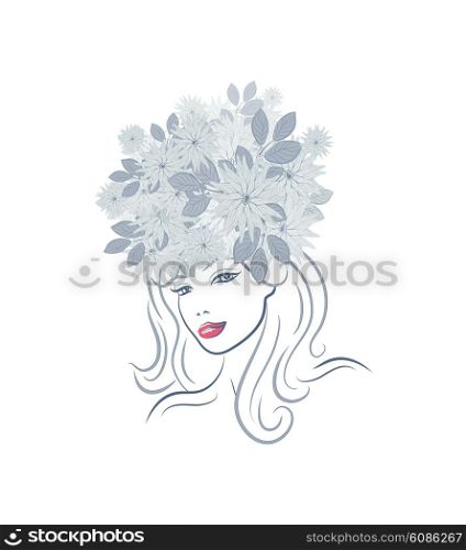 Floral Pretty Yuong Summer Women With Flowers And Leafs On Head