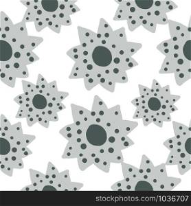 Floral print with daisies flowers on white background. Scandinavian simple flowers seamless pattern. Spring design for fabric, textile print, wrapping paper. Floral print with daisies flowers on white background.
