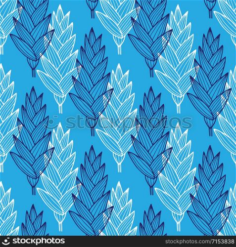 Floral seamless background. Blue pattern design. Tropical nature textile pattern. Floral seamless background. Blue pattern design. Tropical nature textile pattern.