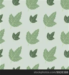 Floral seamless leaves pattern with pastel green leaves silhouettes. Grey background. Perfect for fabric design, textile print, wrapping, cover. Vector illustration.. Floral seamless leaves pattern with pastel green leaves silhouettes. Grey background.