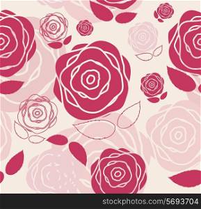Floral Seamless Pattern Background for Wedding and Birthday. Vector Illustration EPS10
