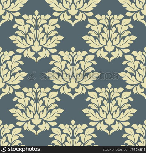 Floral seamless pattern background in grey and flax colors for wallpaper and textile design