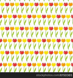 Floral Seamless Pattern Background with Tulips Vector Illustration EPS10. Floral Seamless Pattern Background with Tulips Vector Illustrati