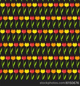 Floral Seamless Pattern Background with Tulips Vector Illustration EPS10. Floral Seamless Pattern Background with Tulips Vector Illustrati