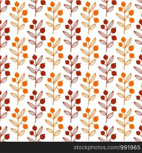 Floral seamless pattern. Branches and berries background. Nature textile pattern. Autumn vector design. Floral seamless pattern. Branches and berries background. Nature textile pattern. Autumn vector design.