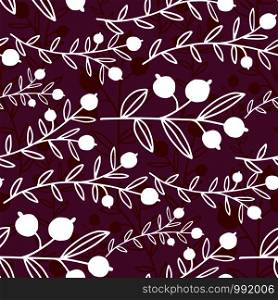 Floral seamless pattern. Branches and berries. Purple textile design. Floral pattern ornament. Floral seamless pattern. Branches and berries. Purple textile design. Floral pattern ornament.