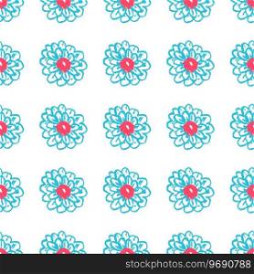 Floral seamless pattern. Children’s drawings with wax crayons. Lovely daisies. Print for cloth design, textile, fabric, wallpaper, wrapping. Seamless pattern. Children’s drawings with wax crayons