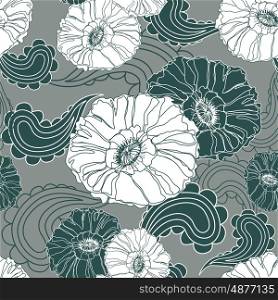 Floral seamless pattern. Floral seamless pattern. Poppy flower. Vintage background