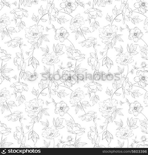 Floral seamless pattern for textile fabric. Vector illustration.