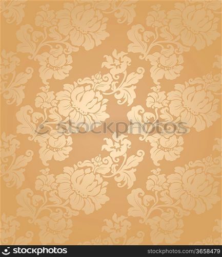 Floral Seamless pattern, gold