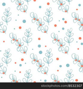 Floral seamless pattern. Hand drawn doodle leaves pattern can be used for wallpaper, pattern fills, web page background,surface textures. Botanic branches.. Floral seamless pattern. Hand drawn doodle leaves pattern can be used for wallpaper, pattern fills, web page background,surface textures. Botanic branches