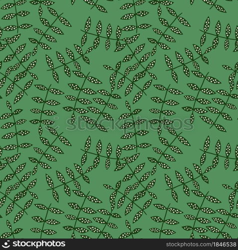 Floral seamless pattern on green background. Nature wallpaper. Botany texture. Decorative ornament. Design for fabric, textile print, wrapping, cover. Vector illustration.. Floral seamless pattern on green background. Nature wallpaper. Botany texture.