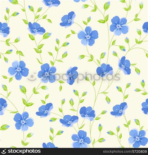 Floral seamless pattern on white background. Vector illustration.