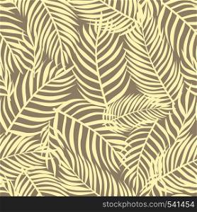 Floral seamless pattern tropical leaves, Fashion, interior, wrapping consept. Vector illustration. Floral seamless pattern tropical leaves, Fashion, interior, wrapping consept.