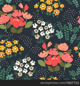 Floral seamless pattern. Vector design for paper, cover, fabric, interior decor and other users. Floral abstract seamless pattern. Vector design for different surfases.