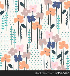 Floral seamless pattern. Vector design for paper, cover, fabric, interior decor and other users. Floral abstract seamless pattern. Vector design for different surfases.