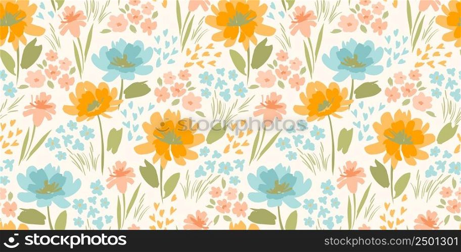 Floral seamless pattern. Vector design for paper, cover, fabric, interior decor and other users. Floral seamless pattern. Vector design for paper, cover, fabric, interior decor and other