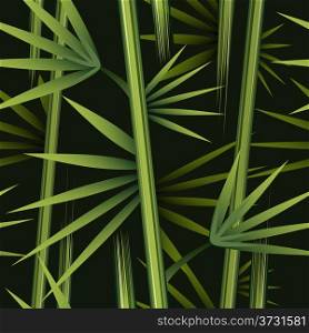 Floral seamless pattern with bamboo in the night jungles