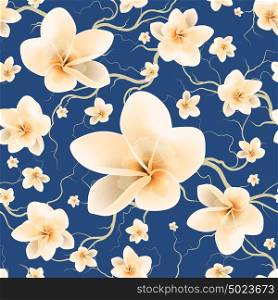 Floral Seamless Pattern With Branch And Spring Flowers