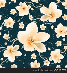 Floral Seamless Pattern With Branch And Spring Flowers