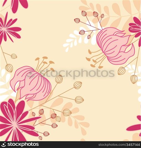 floral seamless pattern with lily flowers
