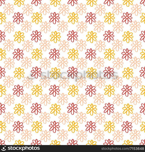 Floral seamless pattern with petite flowers in yellow and pink colors. Floral seamless pattern with petite flowers in yellow and pink colors.