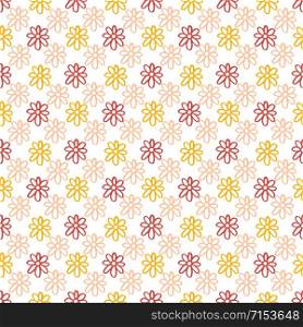 Floral seamless pattern with petite flowers in yellow and pink colors. Floral seamless pattern with petite flowers in yellow and pink colors.