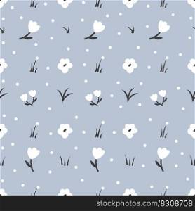 Floral seamless pattern with small flowers. Pretty for fabric, textile, wallpaper. Vector illustration