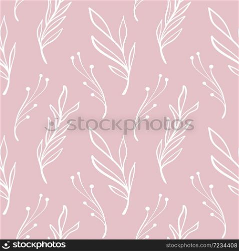 Floral seamless vector pattern background with abstract branches, berries and leaves. Use for wallpapers, textile, web design.. Floral seamless vector pattern background with abstract branches, berries and leaves. Use for wallpapers, textile, web design