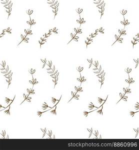 Floral seamless vector pattern. Light background with leaves