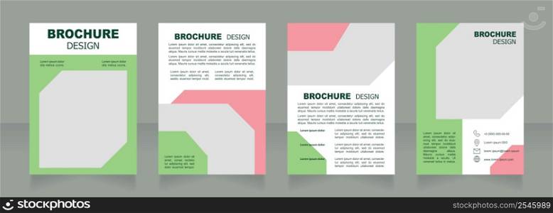 Floral shop goods and service for gardeners blank brochure design. Template set with copy space for text. Premade corporate reports collection. Editable 4 paper pages. Arial font used. Floral shop goods and service for gardeners blank brochure design