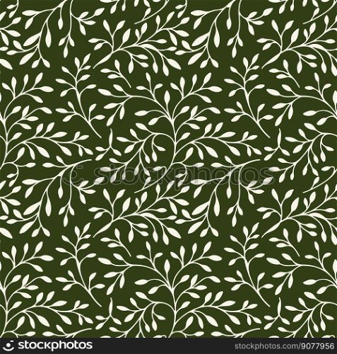 Floral simple leaves design Hand drawn line wedding herb, leaves for invitation save the date card. Botanical rustic trendy greenery. Floral simple leaves design seamless pattern for textile