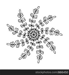 Floral Snowflake illustration. T-shirt tattoo print design. Christmas sticker art. Floral Snowflake illustration. T-shirt tattoo print design. Christmas sticker art.