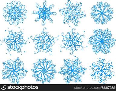 Floral snowflakes, vector