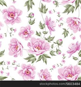 Floral tile pattern for vintage design. Vector illustration.