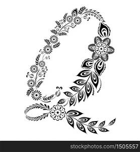 Floral uppercase letter Q monogram. Vector illustration design.