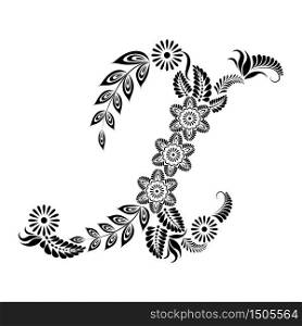Floral uppercase letter X monogram. Vector illustration design.