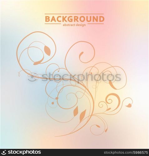 Floral vector ornament on blurred background eps.. Floral vector ornament on blurred background eps