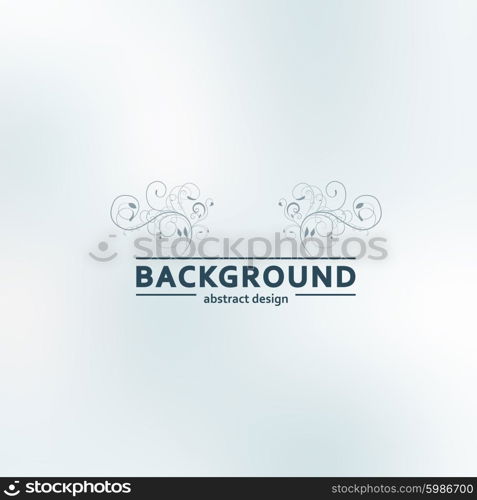 Floral vector ornament on blurred background eps.. Floral vector ornament on blurred background eps